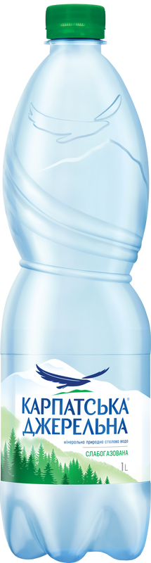 Вода мінеральна КАРПАТСЬКА ДЖЕРЕЛЬНА, слабогазована, 1л